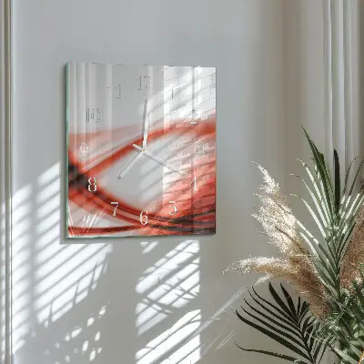 Vierkante glazen klok Abstracte lijnen
