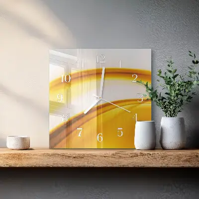 Moderne wandklok glas vierkant Abstracte kunst