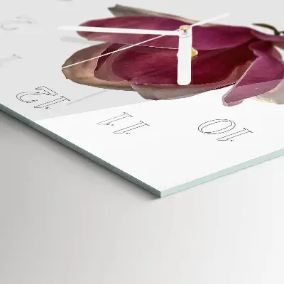 Decoratieve glazen klok vierkant Magnolia bloem