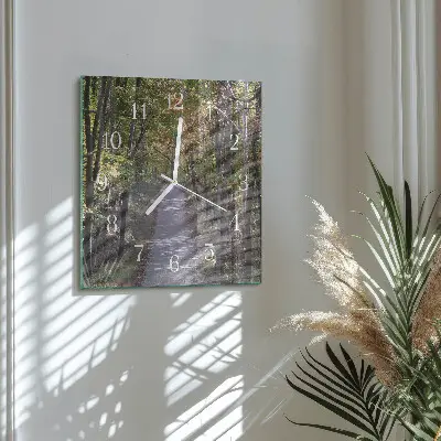 Moderne wandklok glas vierkant Bospad