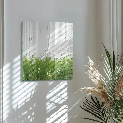Vierkante glas klok Bloemkunst