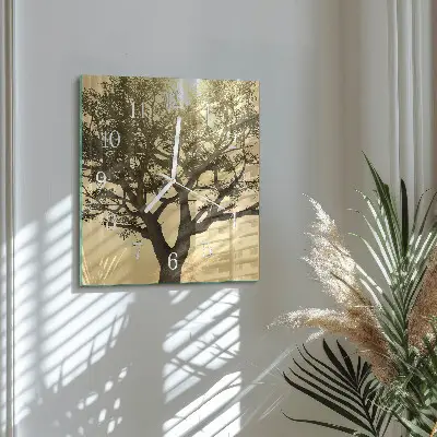 Decoratieve glazen klok vierkant Boom