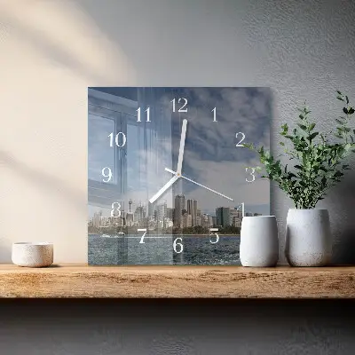 Vierkante glas klok Stad