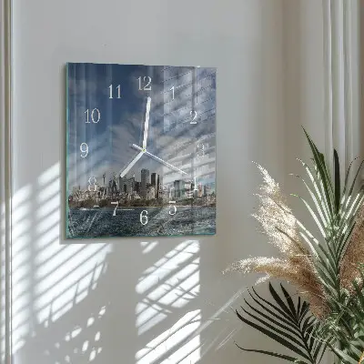 Vierkante glas klok Stad