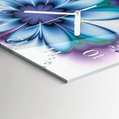 Decoratieve glazen klok vierkant Bloem