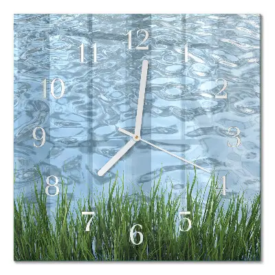 Moderne wandklok glas vierkant Graswater