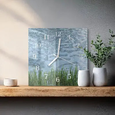 Moderne wandklok glas vierkant Graswater