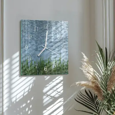 Moderne wandklok glas vierkant Graswater