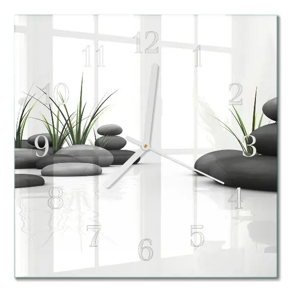 Vierkante glas klok Spa-stenen