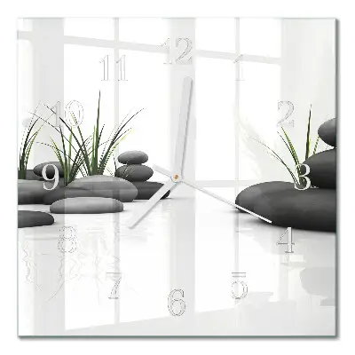 Vierkante glas klok Spa-stenen