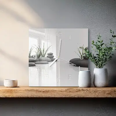 Vierkante glas klok Spa-stenen