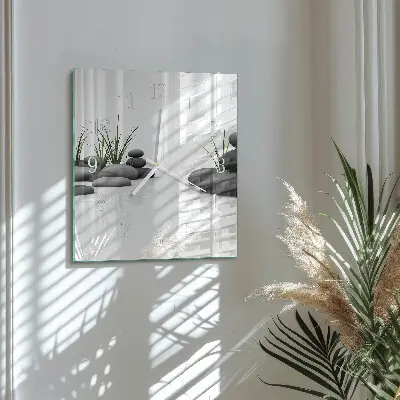 Vierkante glas klok Spa-stenen