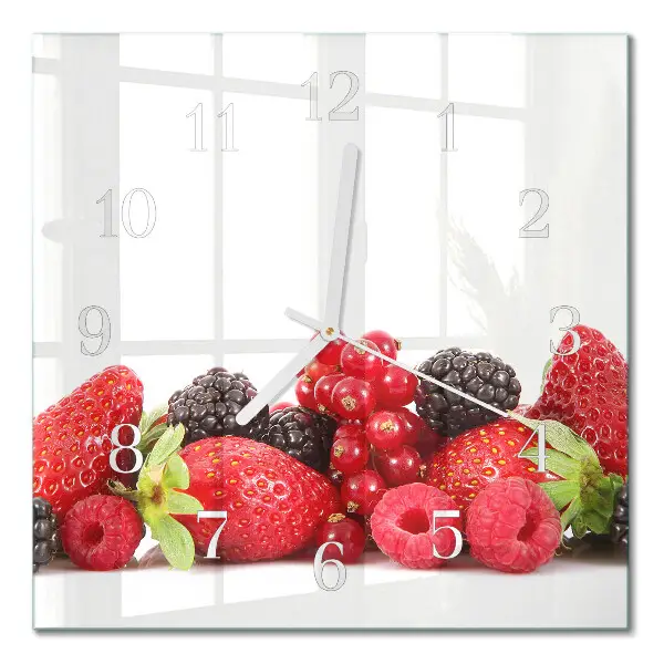 Decoratieve glazen klok vierkant Fruit