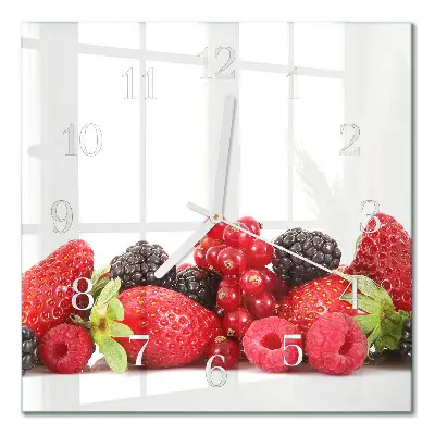 Decoratieve glazen klok vierkant Fruit