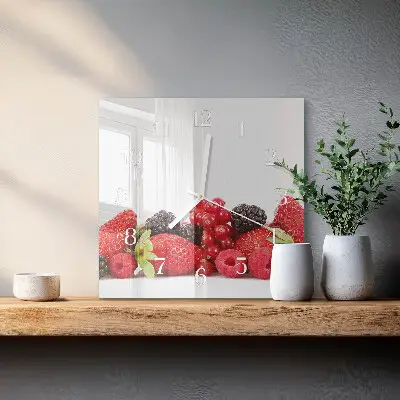 Decoratieve glazen klok vierkant Fruit
