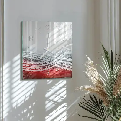 Vierkante glazen wandklok Abstractie
