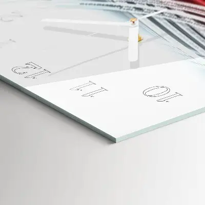 Vierkante glazen wandklok Abstractie