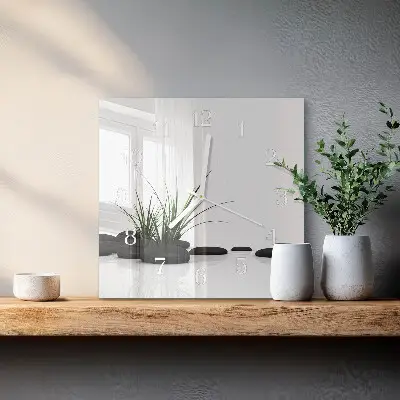 Decoratieve glazen klok vierkant Stenen