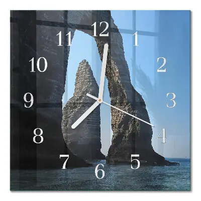 Vierkante glas klok Steen