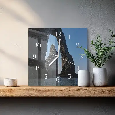 Vierkante glas klok Steen