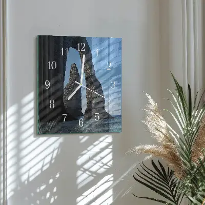 Vierkante glas klok Steen