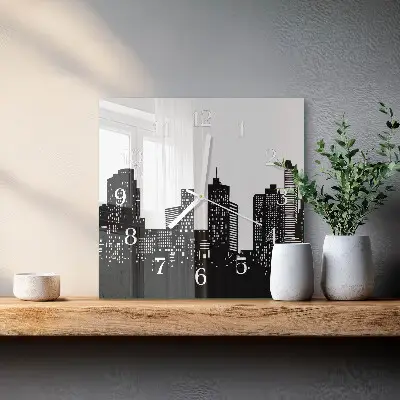 Decoratieve glazen klok vierkant Gebouwen