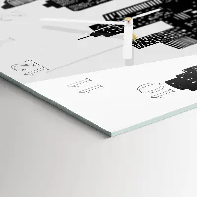 Decoratieve glazen klok vierkant Gebouwen
