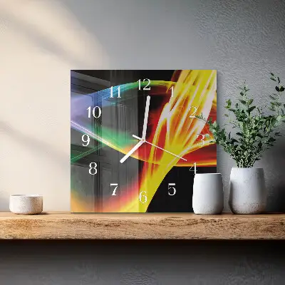 Moderne wandklok glas vierkant Abstractie