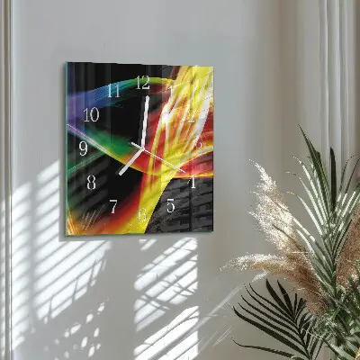 Moderne wandklok glas vierkant Abstractie