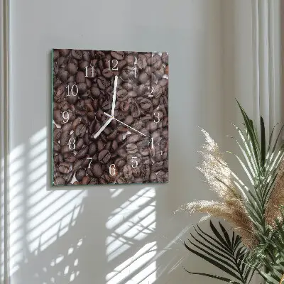 Vierkante glas klok Koffiebonen