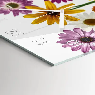 Moderne wandklok glas vierkant Bloemen