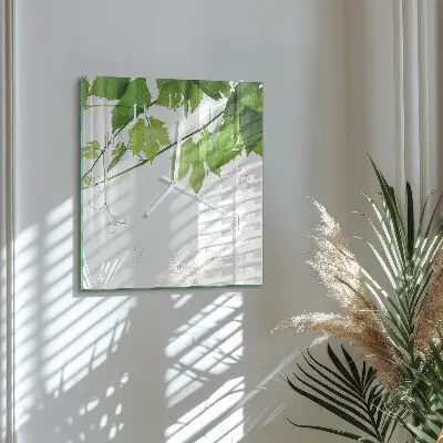 Decoratieve glazen klok vierkant Bladeren