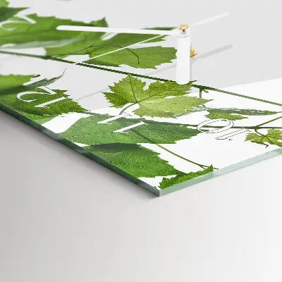 Decoratieve glazen klok vierkant Bladeren