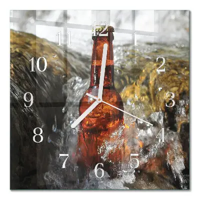 Decoratieve glazen klok vierkant Bier
