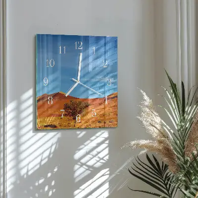 Vierkante glas klok Woestijn