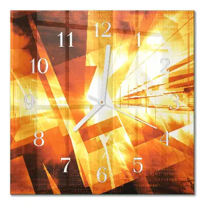 Decoratieve glazen klok vierkant Abstractie