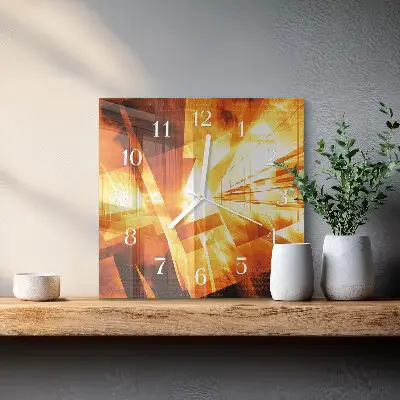 Decoratieve glazen klok vierkant Abstractie