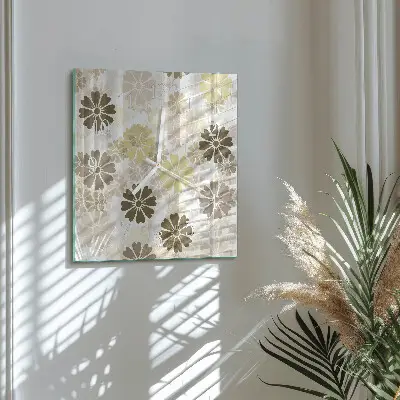 Decoratieve glazen klok vierkant Bloemkunst