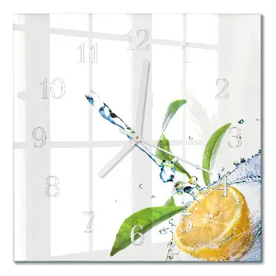 Vierkante glas klok Citrus