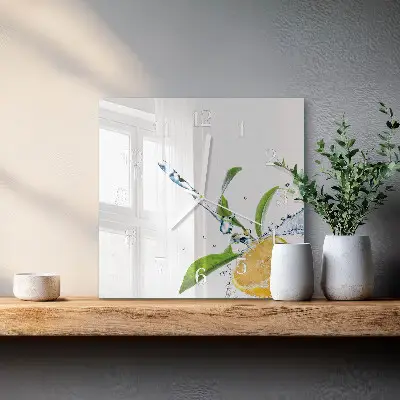 Vierkante glas klok Citrus