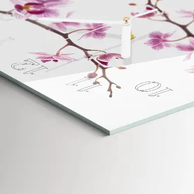 Decoratieve glazen klok vierkant Orchidee