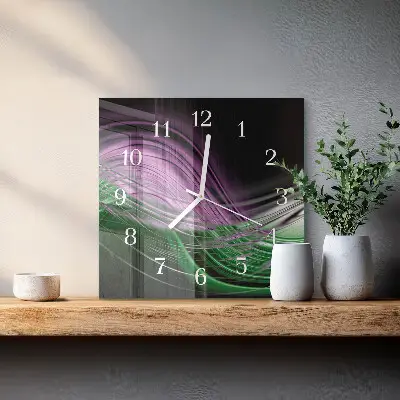 Vierkante glazen klok Abstracte kunst