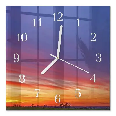 Moderne wandklok glas vierkant Veld
