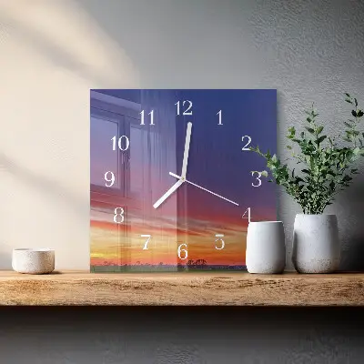 Moderne wandklok glas vierkant Veld