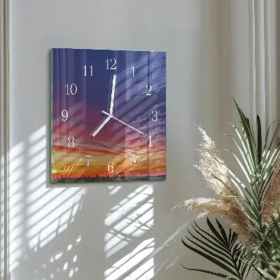 Moderne wandklok glas vierkant Veld