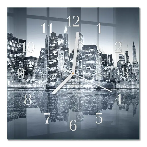 Vierkante glazen wandklok Horizon