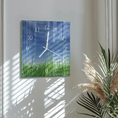 Decoratieve glazen klok vierkant Gras