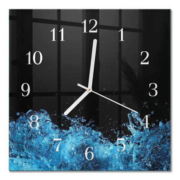 Moderne wandklok glas vierkant Water
