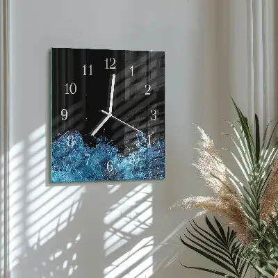 Moderne wandklok glas vierkant Water