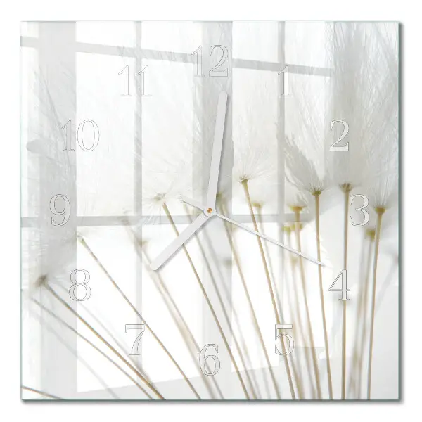 Moderne wandklok glas vierkant Paardebloem